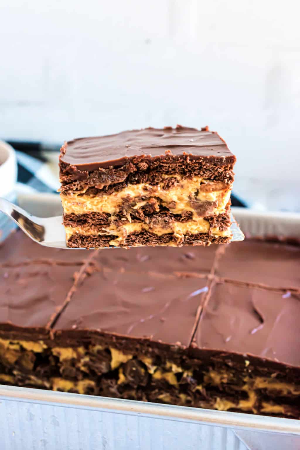 No Bake Peanut Butter Eclair Cake Shugary Sweets