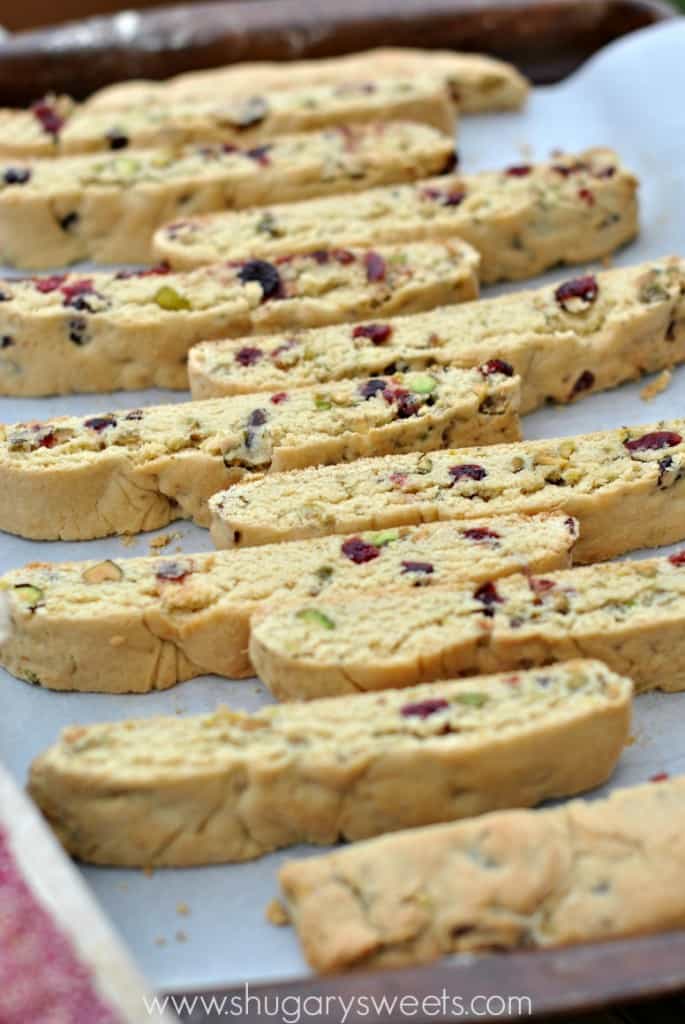 Cranberry Pistachio Biscotti - Shugary Sweets