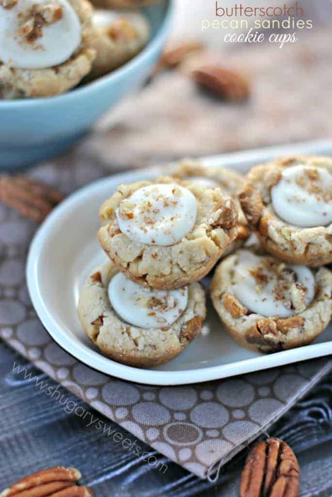 Butterscotch Pecan Sandies cookie cups