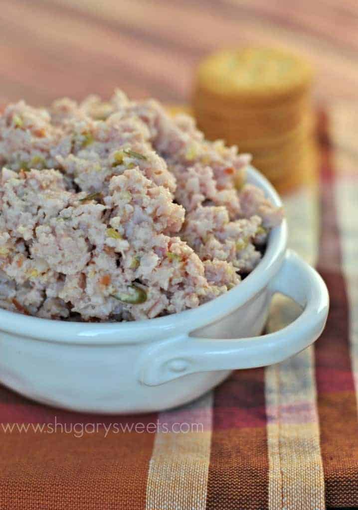 Ham Salad- grandma's dip recipe is perfect on crackers!