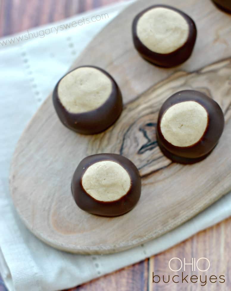 Peanut Butter Buckeyes: a soft peanut butter filled candy famous in Ohio. Make a batch today!