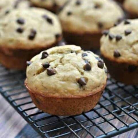 Healthy Banana Chocolate Chip Muffins