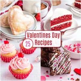 Valentines day recipe collage.