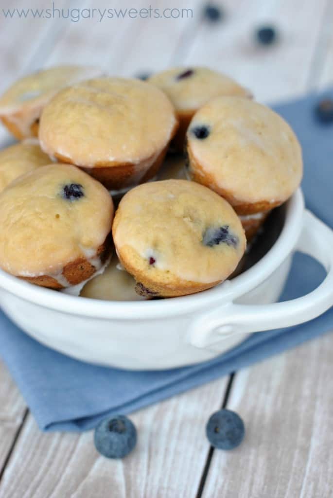 Blueberry Donut Muffins with Vanilla Glaze: little bites of deliciousness!