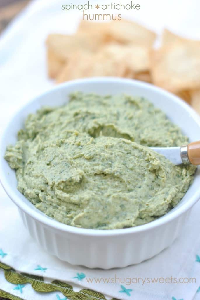 Spinach Artichoke Hummus: healthy and delicious!