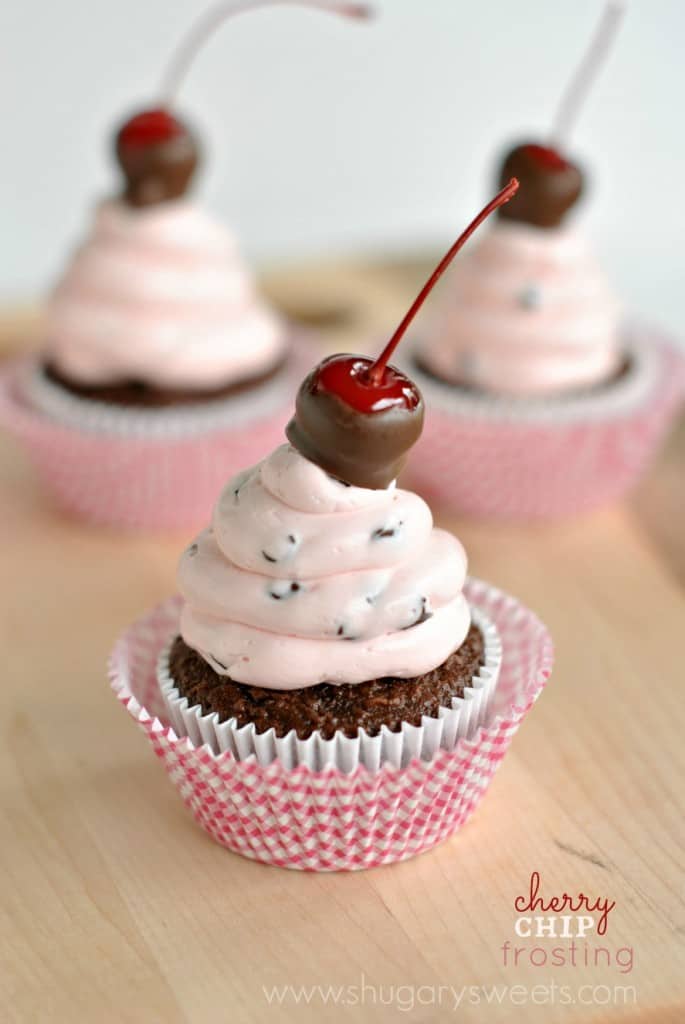 Cherry Chocolate Chip Swiss Meringue frosting recipe