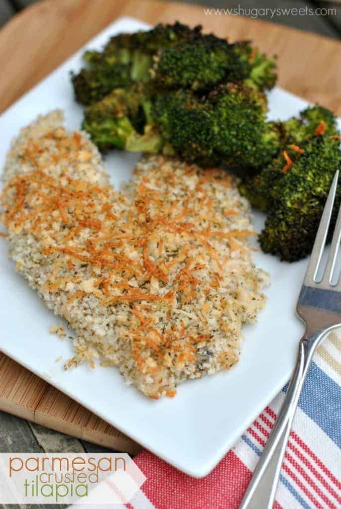 Parmesan Crusted Tilapia: an easy, healthy dinner idea! Parmesan Crusted Tilapia: an easy, healthy dinner idea!