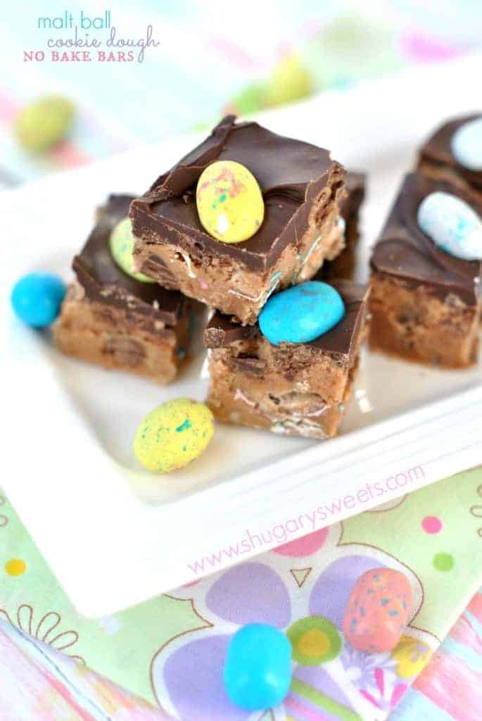 malt ball cookie dough bars