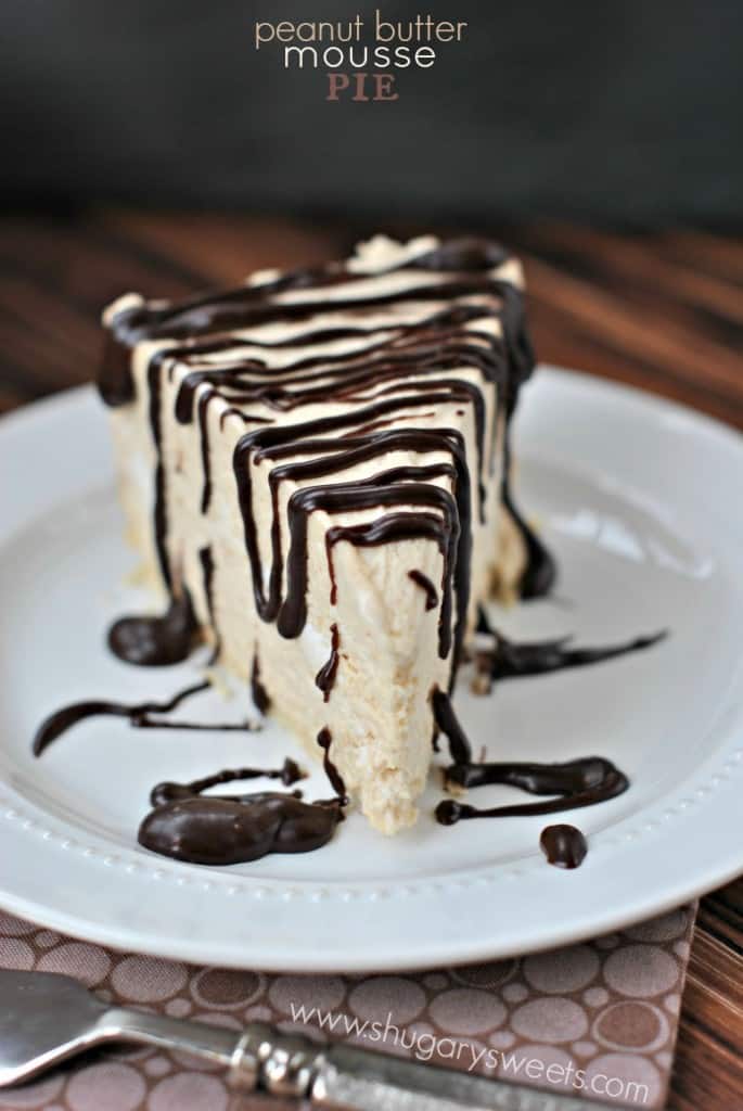 Peanut Butter Mousse Pie: delicious, decadent and perfect with chocolate ganache