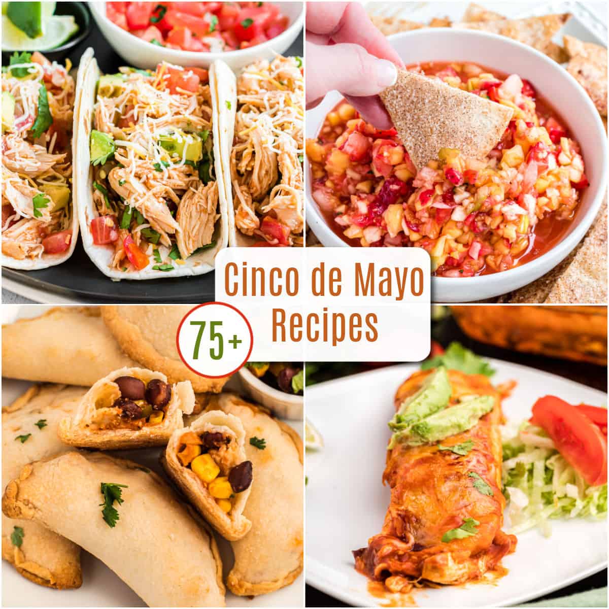 Collage of cinco de mayo recipes.