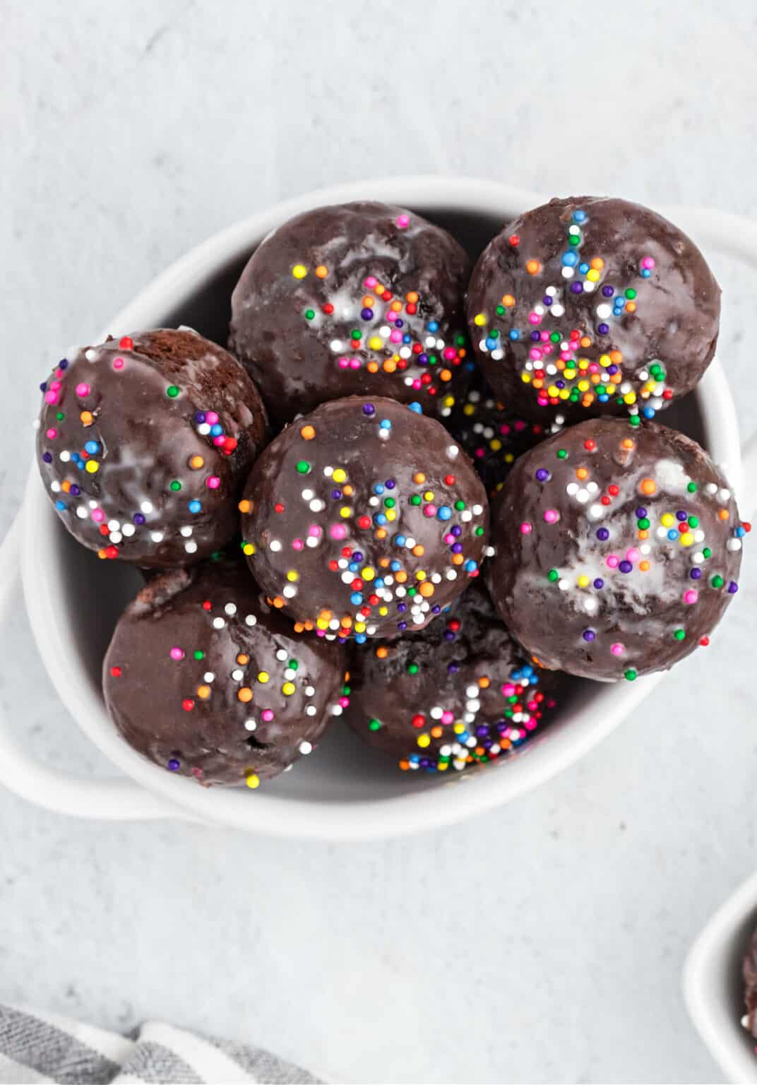 Chocolate Glazed Donut Holes - Shugary Sweets