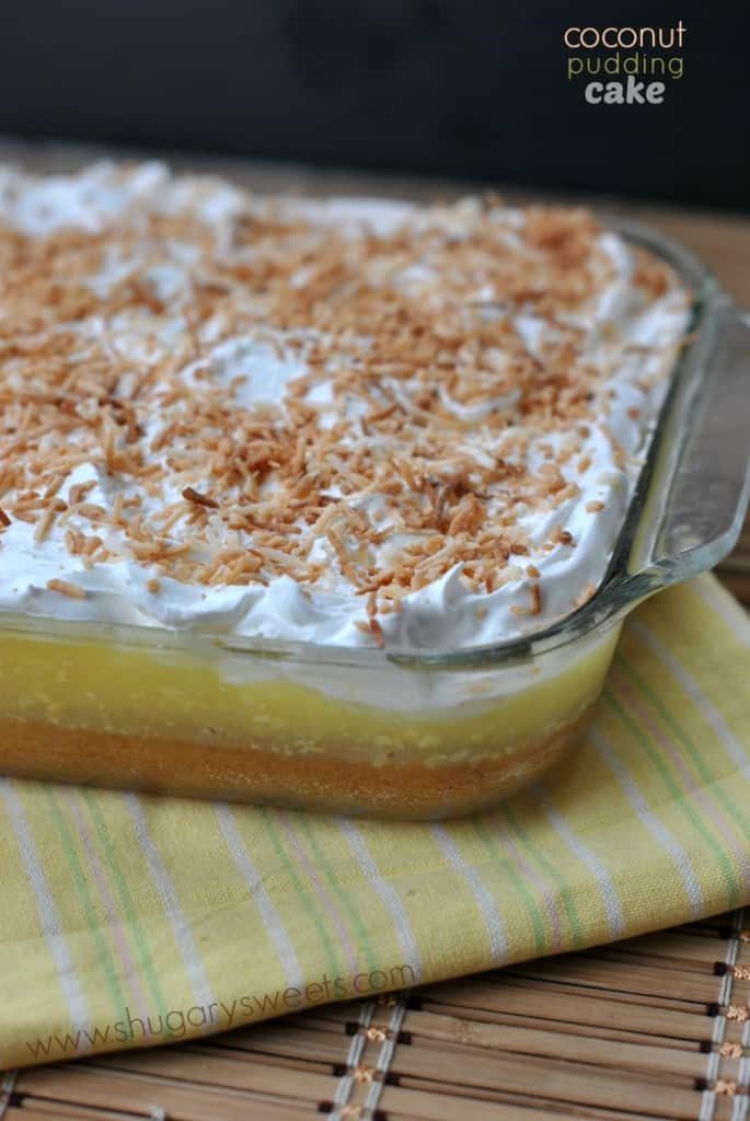 Coconut Pudding Poke Cake...easy and delicious. EVERYONE LOVES this cake!