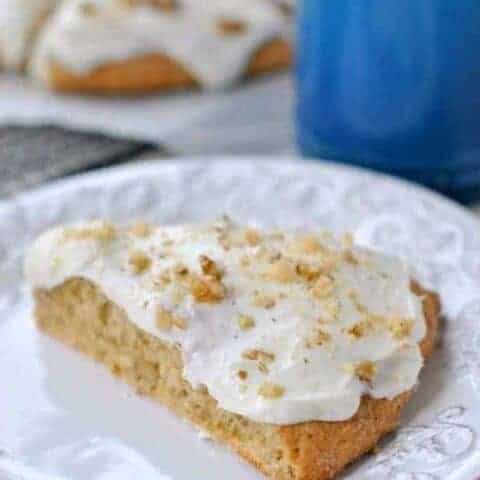 Cream Cheese Frosted Banana Nut Scones