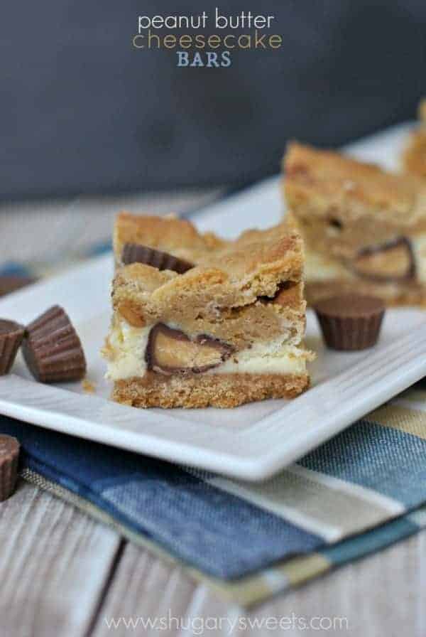 Peanut Butter Cheesecake Bars are so creamy and perfect!