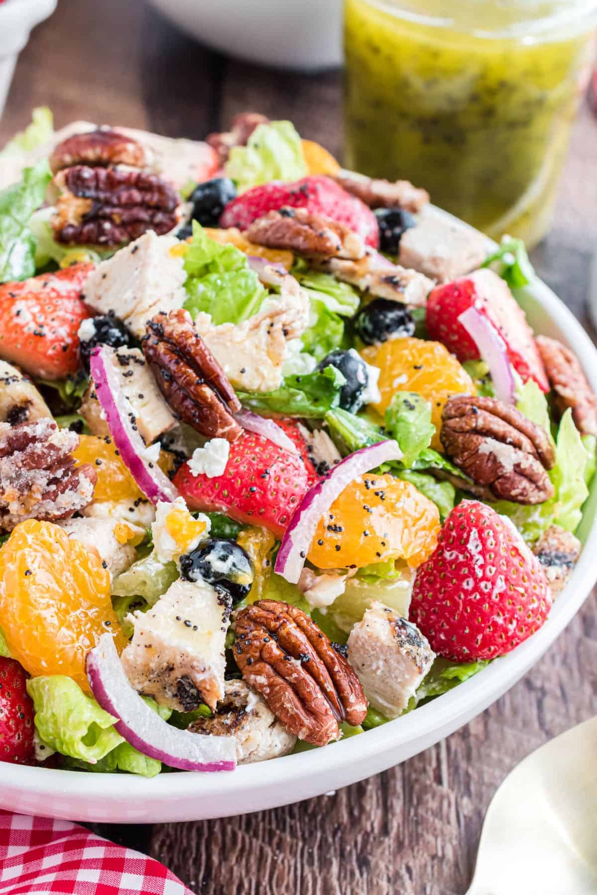 Strawberry salad just like Panera with pecans, oranges, and more.