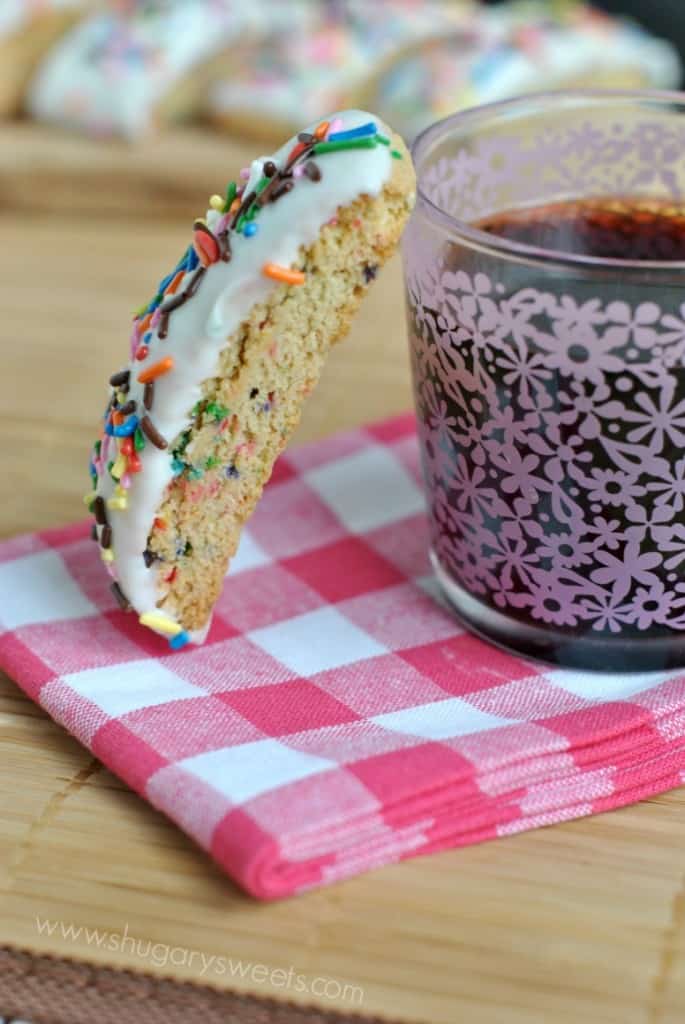Birthday Cake Biscotti: delicious breakfast treat! So easy to make too!