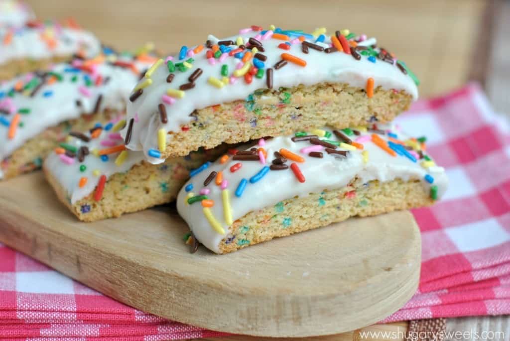 Birthday Cake Biscotti: delicious breakfast treat! So easy to make too!