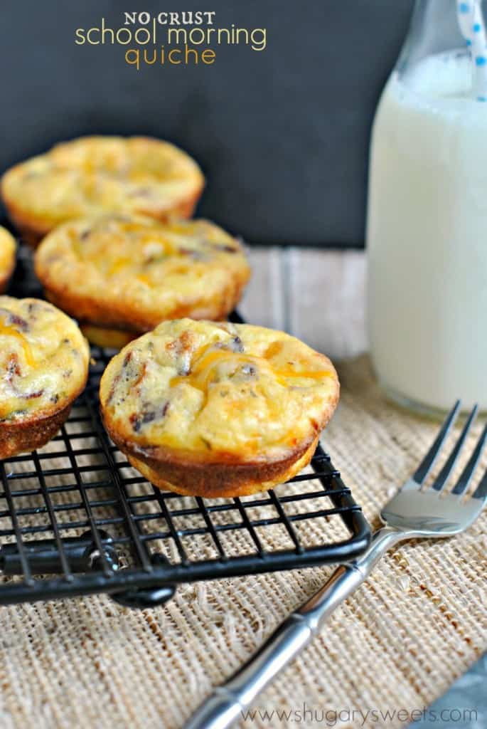 School mornings are busy enough. Why not enjoy some of these no-crust quiche. Make ahead and freeze #bacon 