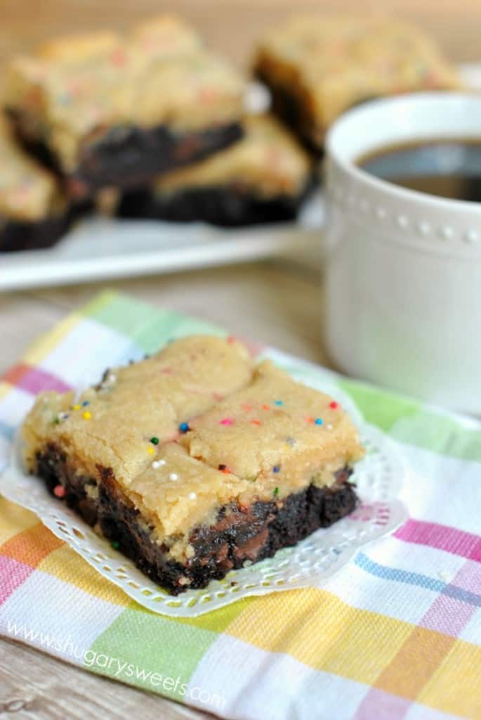 Sugar Brookies: a delicious combo of Sugar Cookies and Brownies. Don't forget sprinkles!