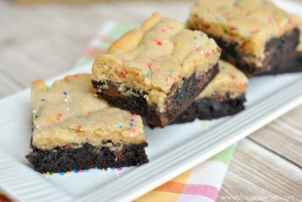 Sugar Brookies: a delicious combo of Sugar Cookies and Brownies. Don't forget sprinkles!