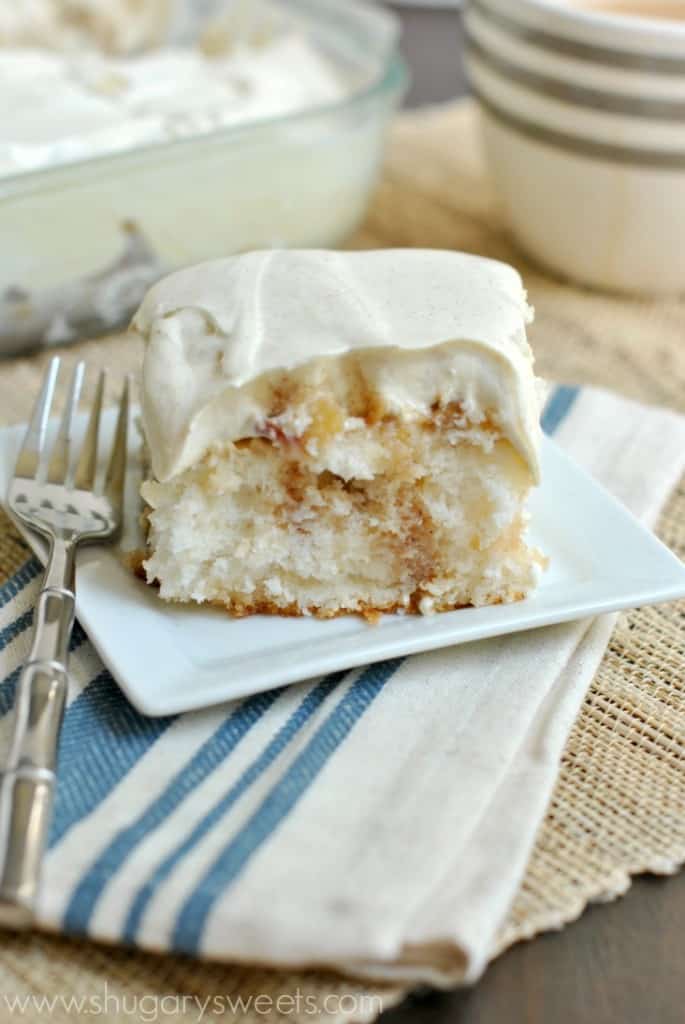 Apple Pie Poke Cake: all the delicious flavor of apple pie in a delicious, moist poke cake!