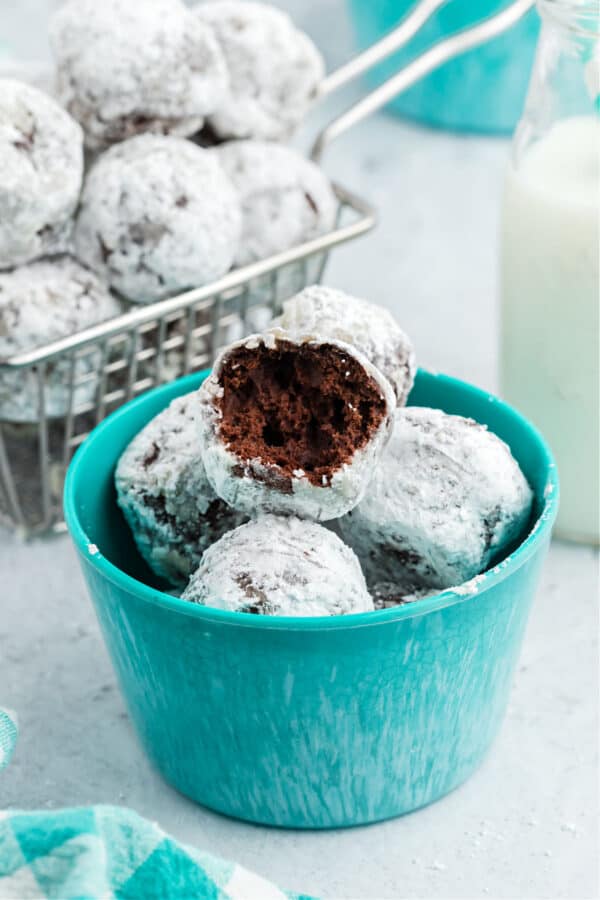 Chocolate Powdered Sugar Donut Holes Shugary Sweets