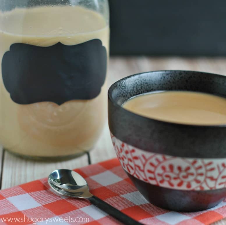 Homemade Creme Brulee Coffee Creamer is so easy to make. This recipe is easy to follow, you may never buy coffee creamer again!