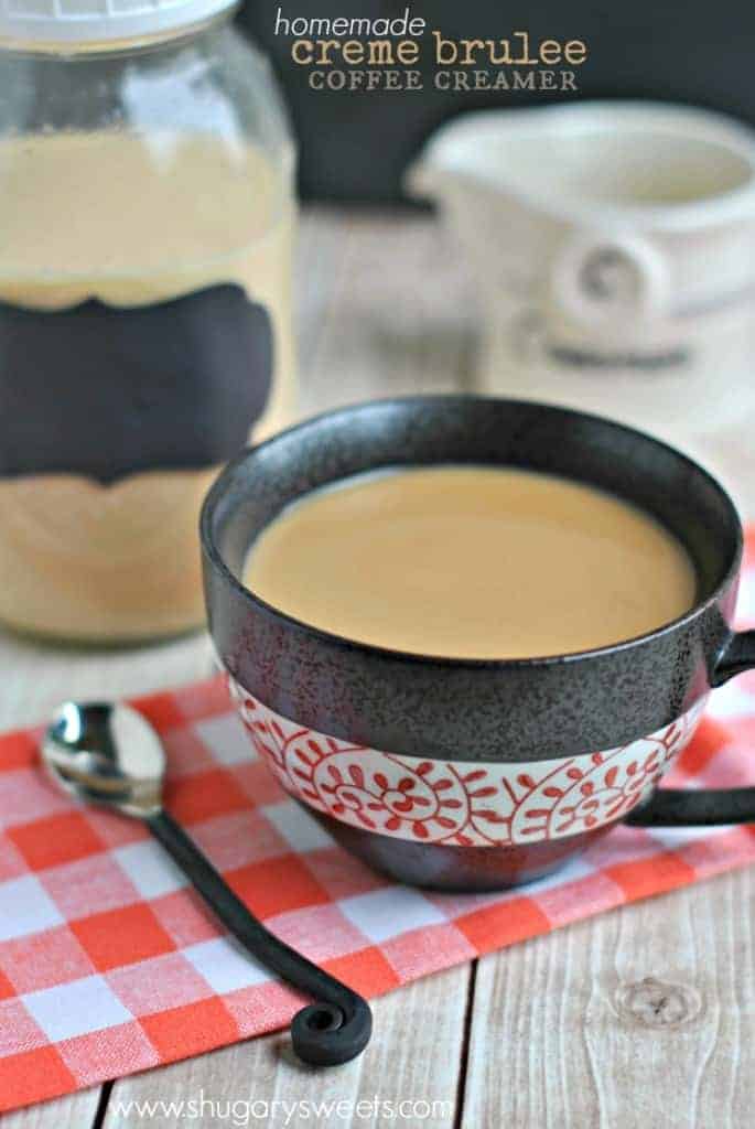 Homemade Creme Brulee Coffee Creamer is so easy to make. This recipe is easy to follow, you may never buy coffee creamer again!