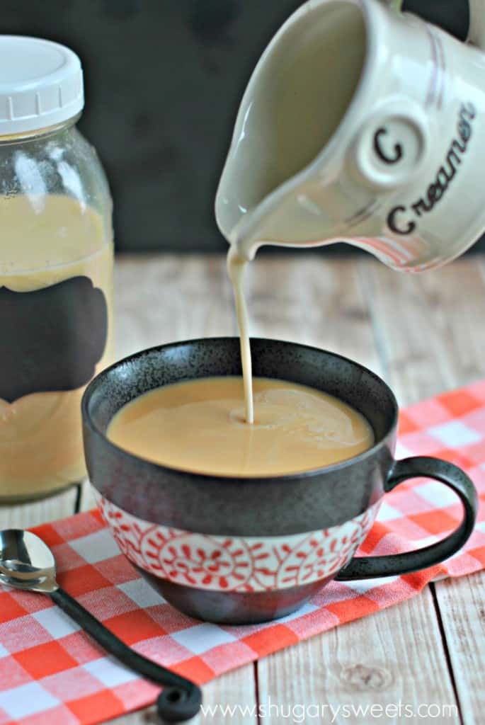 Homemade Creme Brulee Coffee Creamer is so easy to make. This recipe is easy to follow, you may never buy coffee creamer again!