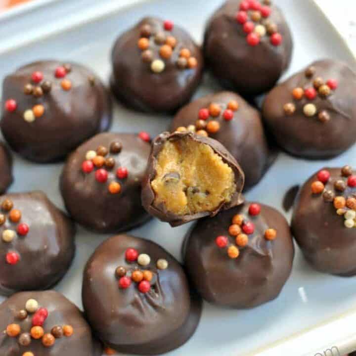 Pumpkin Chocolate Chip Cookie Dough Truffles