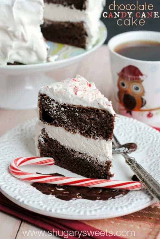 Chocolate Candy Cane Cake: no one will know it started from a box mix! So rich, fudgy, and full of peppermint candy!
