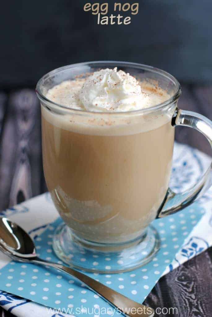 Egg Nog Latte: a delicious, hot and creamy homemade version! No espresso machine needed!!