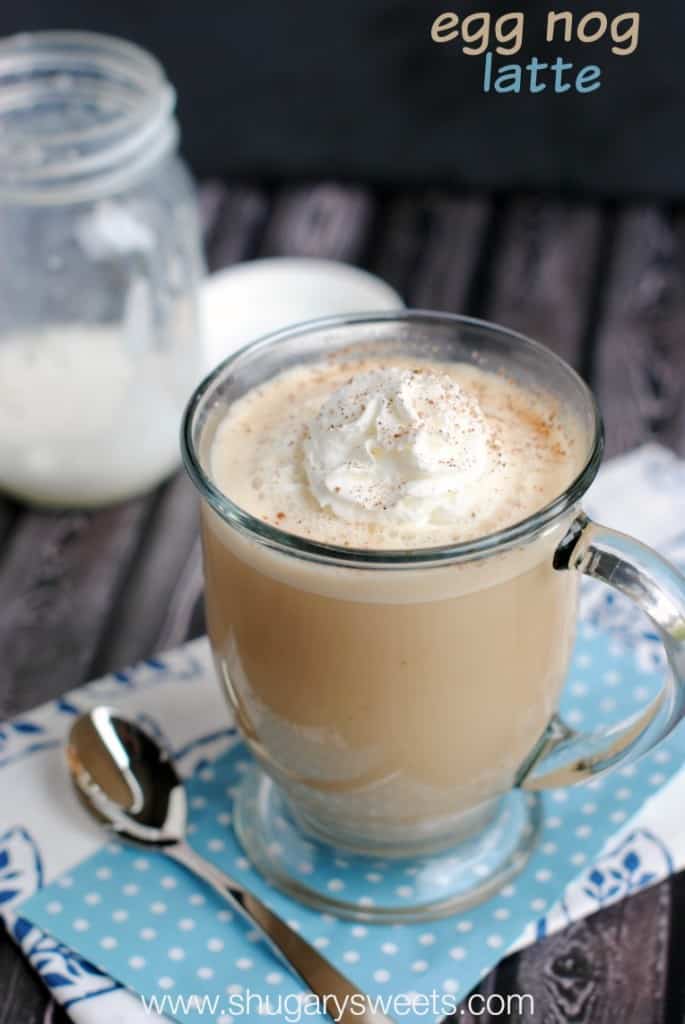 Egg Nog Latte: a delicious, hot and creamy homemade version! No espresso machine needed!!