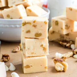 One of the most requested fudge recipes is finally here: Maple Walnut Fudge. Velvety smooth fudge with maple flavoring and chunks of walnut in every bite!