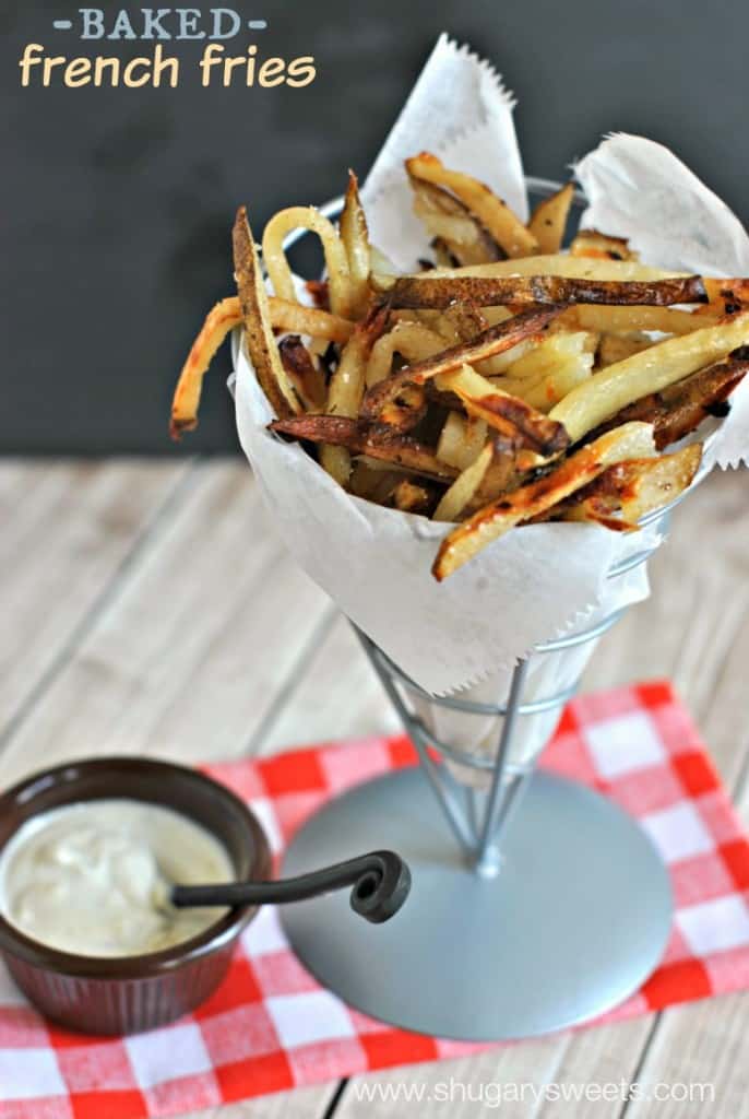 Baked French Fries with Blue Cheese Sauce Shugary Sweets