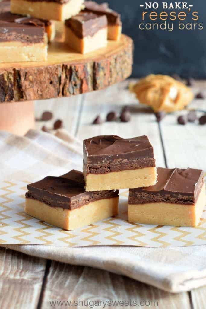 Buckeye Bars: no bake chocolate peanut butter candy that tastes like a Reese's peanut butter cup!