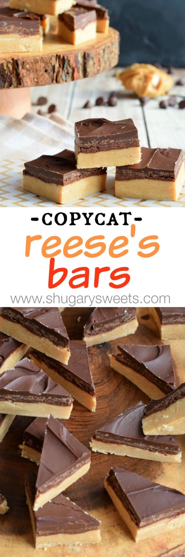 Buckeye Bars: no bake chocolate peanut butter candy that tastes like a Reese's peanut butter cup!