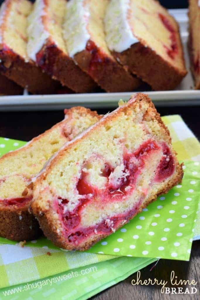 Cherry Lime Bread is an easy quick bread that makes TWO loaves. One for now, one for later (freeze or share with a friend)!