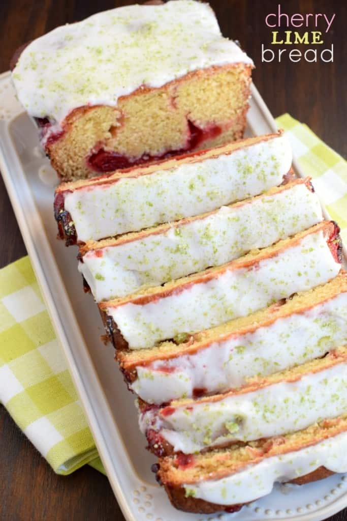 Cherry Lime Bread is an easy quick bread that makes TWO loaves. One for now, one for later (freeze or share with a friend)!