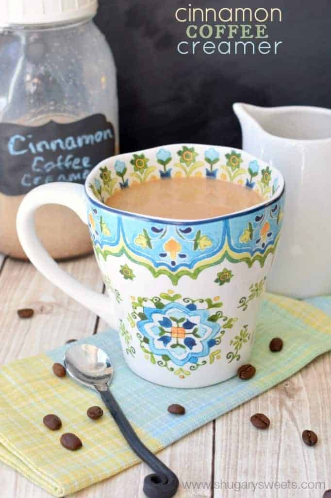 If you love creamer in your coffee...you're going to LOVE how easy this Cinnamon Coffee Creamer is to make at home! Homemade Cinnamon Coffee Creamer: so easy to make and you only need a couple of ingredients!