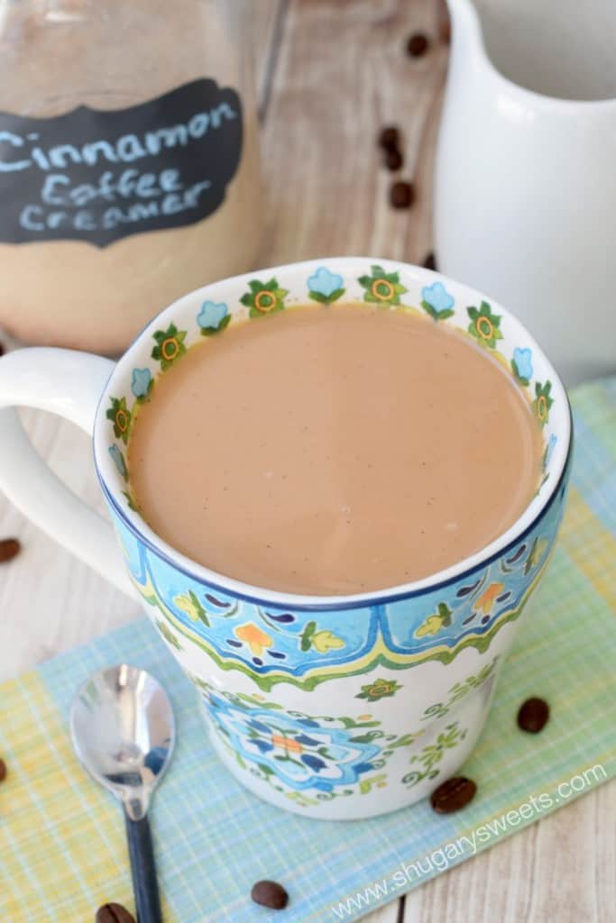 Homemade Cinnamon Coffee Creamer: so easy to make and you only need a couple of ingredients!