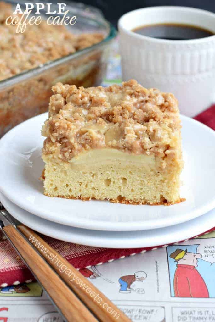 This Caramel Apple Coffee cake recipe is perfect for a weekday breakfast and a cup of hot coffee! Also makes a nice addition to your brunch menu!