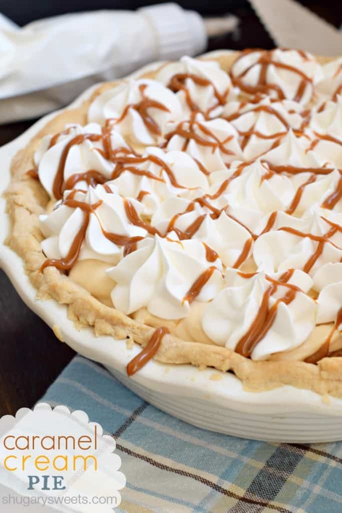 Caramel Cream Pie with an easy, homemade pie crust recipe! You can do this! #piday #criscoknowspie
