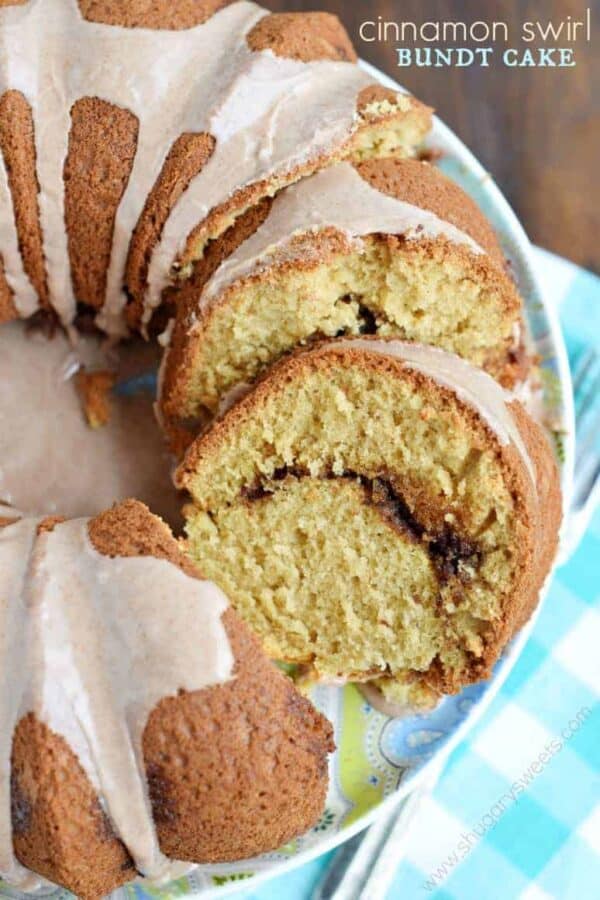 This Cinnamon Swirl Bundt cake recipe would make a delicious breakfast or dessert! The cinnamon glaze is just the "icing on the cake!"