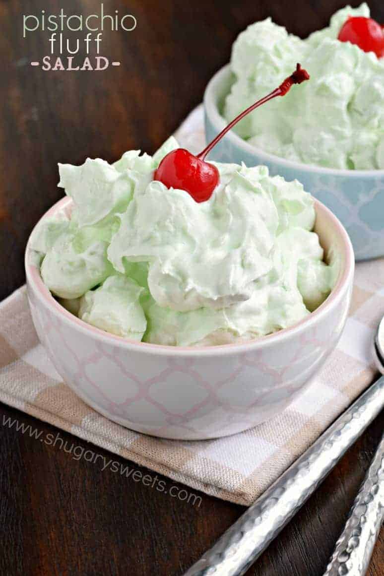 Easy, four ingredient, Pistachio Fluff Salad. Perfect for potlucks and bbq's! Easy, four ingredient, Pistachio Fluff Salad. Perfect for potlucks and bbq's!