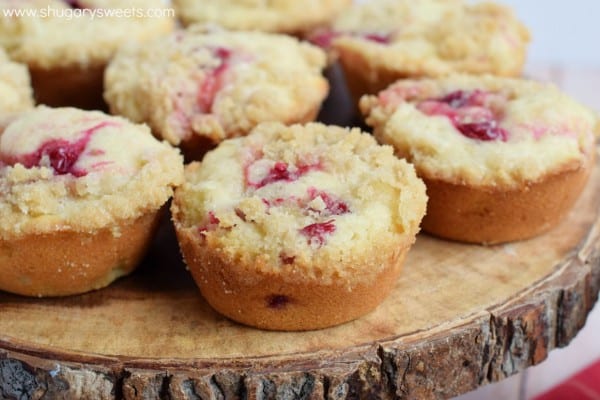 Perfectly moist and flavorful Cranberry Apple Muffins. Topped with a buttery streusel, these are great for breakfast, or store them in the freezer for later!!