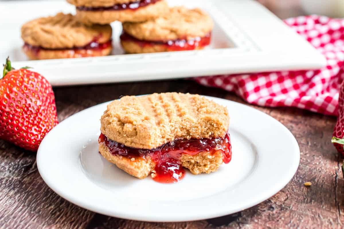 Peanut Butter and Jelly Sandwich Cookies Recipe Shugary Sweets