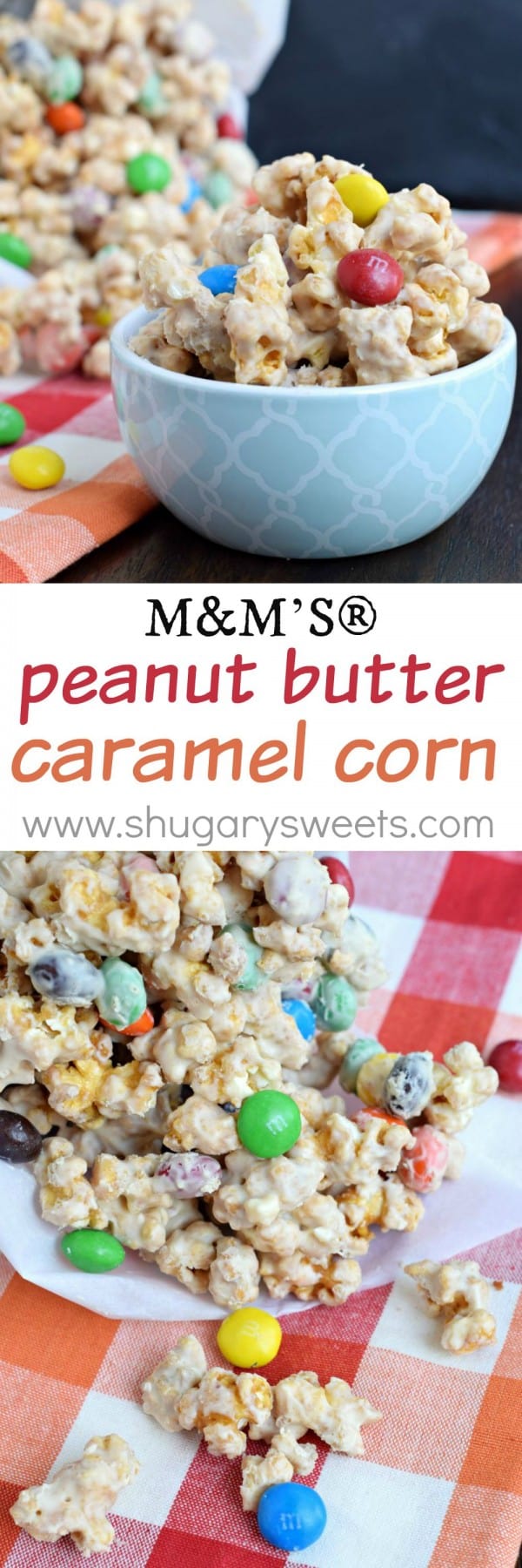 Snack time just got tastier with this homemade M&M'S® Peanut Butter Caramel Corn! Make a batch today!