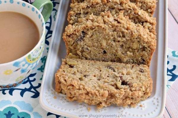 This Crunchy Streusel Zucchini Bread is chock full of walnuts and zucchini and topped with a sweet brown sugar and cinnamon crumble. It's so good!!