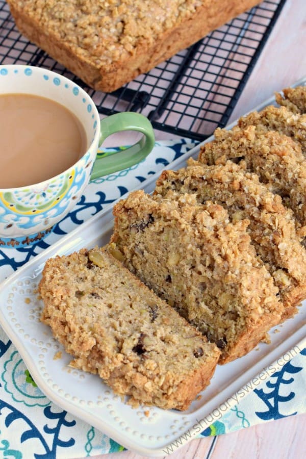 This Crunchy Streusel Zucchini Bread is chock full of walnuts and zucchini and topped with a sweet brown sugar and cinnamon crumble. It's so good!!
